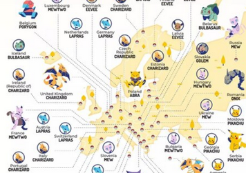 【衝撃】世界各国の「検索数トップポケモン」の可視化地図が公開！一番人気はやはりあの黄色いポケモン
