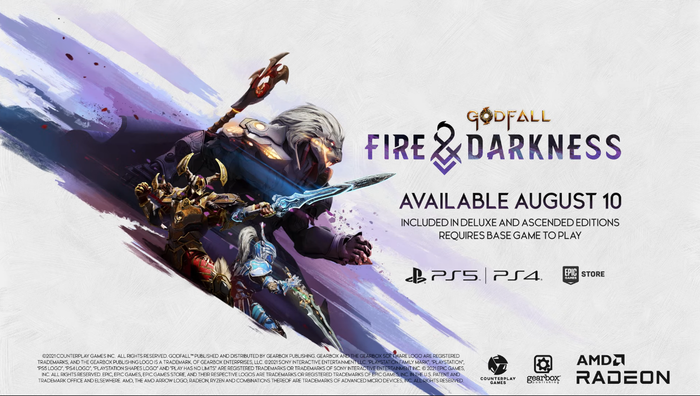 PS4版『Godfall（ゴッドフォール）』8月10日に発売決定！新拡張コンテンツ「Fire & Darkness」と無料アップデートの配信も決定
