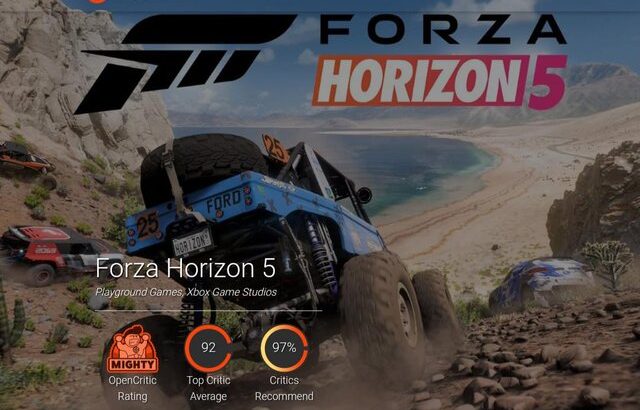 【朗報】最高峰レースゲー「Forza Horizon 5」、OpenCriticで92点www【神ゲー】