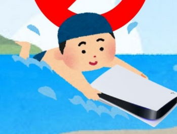 PlayStation公式「海に行く方は要注意。形は似ていますが、PS5はビート板の代替にはなりません」