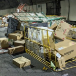 【画像】トラック事故、Amazonブラックフライデーのセール品と思われる荷物が散乱しめちゃくちゃになってしまう